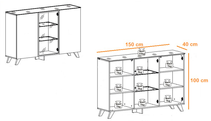 Meuble buffet Jao ouvert